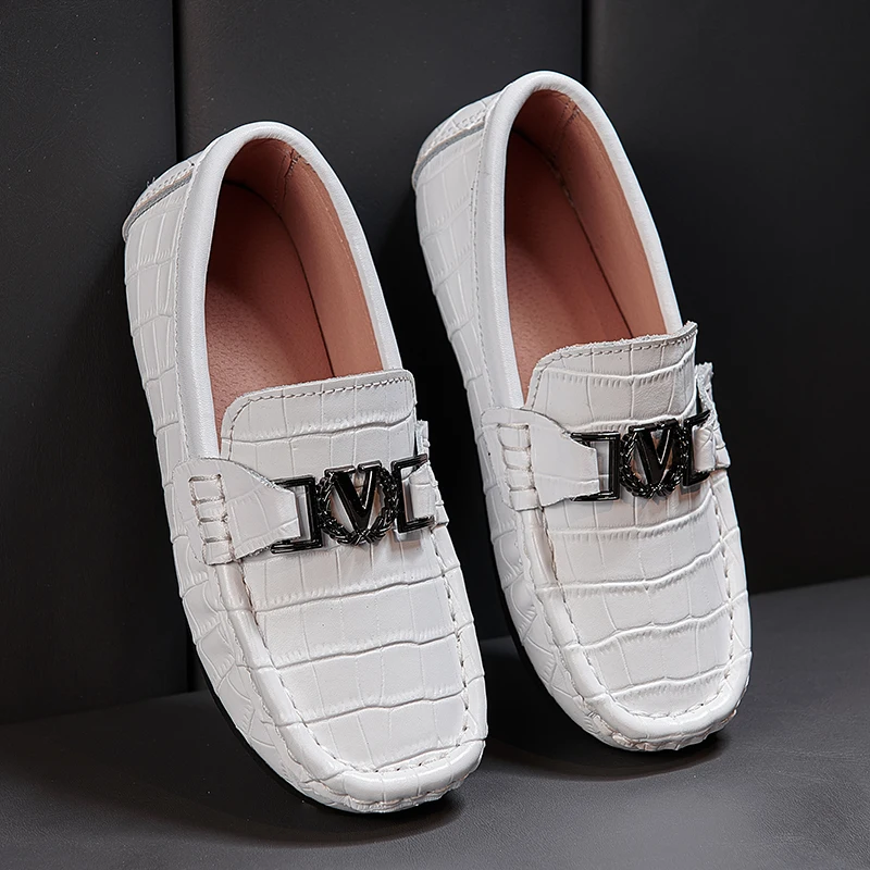 Children Shoes For Boys Loafers Sneakers Baby Soft Kids Shoes Leather Casual Toddler Girls Flats Slip-on Moccasin White Shoes