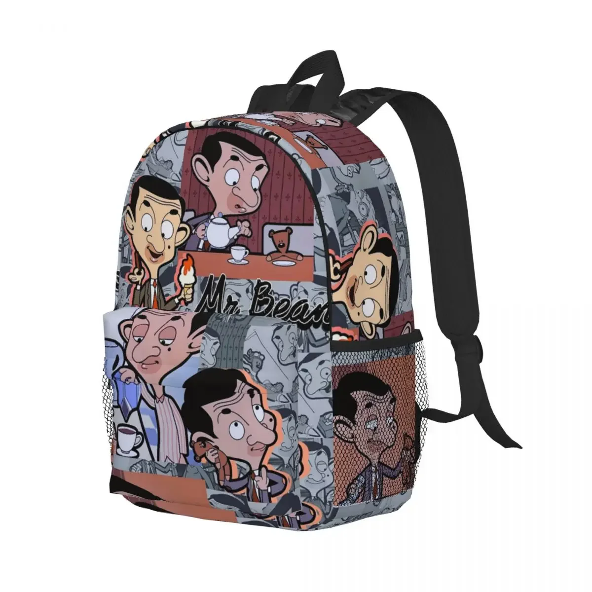 

Mr. Bean Cartoon Backpack Student Boys Girls BookBag Kids School Bag Computer Shoulder Bags for Men Women