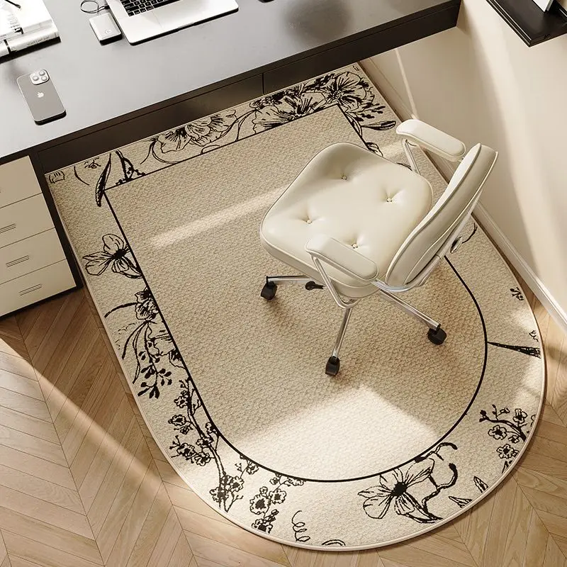 VIKAMA Schlafzimmer-Schminktischdecke, Teppich-Studien-Drehstuhl, Computerstuhl, Bodenmatte aus Kristallsamt, Heimdekoration
