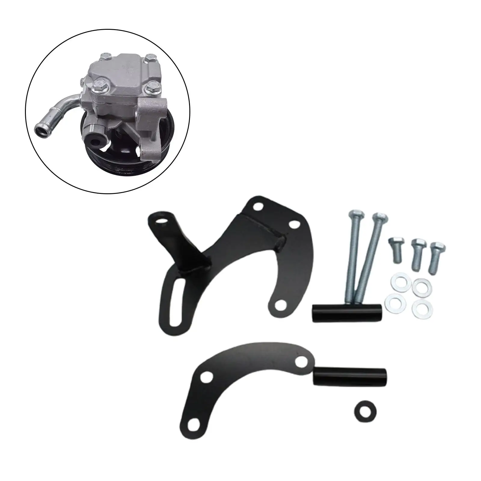 Power Steering Pump Bracket Spare Parts Easy to Install Black Accessories Premium for Chevy Engines 283 305 327 350 383 400