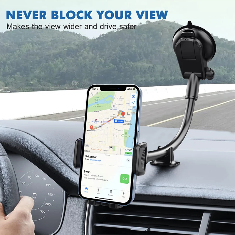 Mobile Holders For Car Windshield Anti-Shake Windshield Long Arm Phone Holder Automotive Interior Accessories For Racing Car