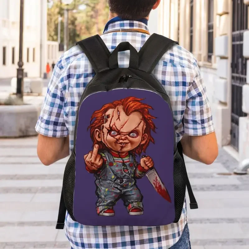 Stampa 3D The Killer Doll Chucky zaini gioco per bambini Horror Movie School College borse da viaggio Bookbag adatto a Laptop da 15 pollici