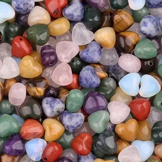5pcs/lot 12mm Heart Natural Love Pink Quartz Agate Jades Crystal Stone Beads For DIY Charms Necklace Bracelet Jewelry Making