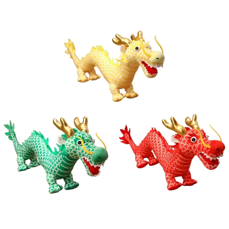 Stuffed Dragon Figure Toy Cool Gift Hugging Chinese Loong for Kids Teens