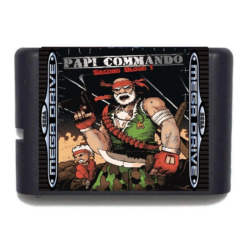 Papi Commando: Second Blood 16BIT MD Game Card For Mega Drive Genesis Full Version