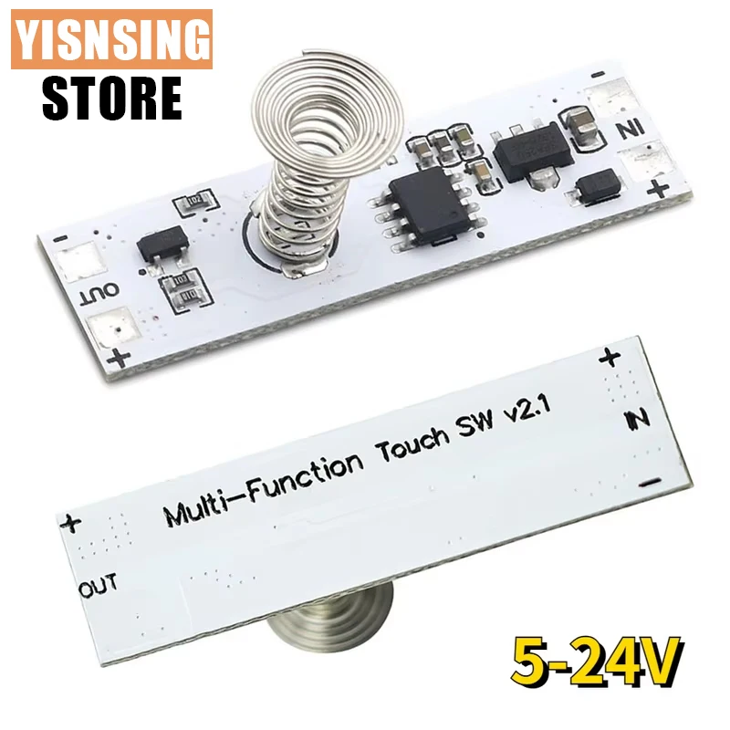 1PCS Capacitive Touch Sensor Switch Coil Spring LED Dimmer Control Switch Module 5V-24V 3A for Smart Home LED Light Strip