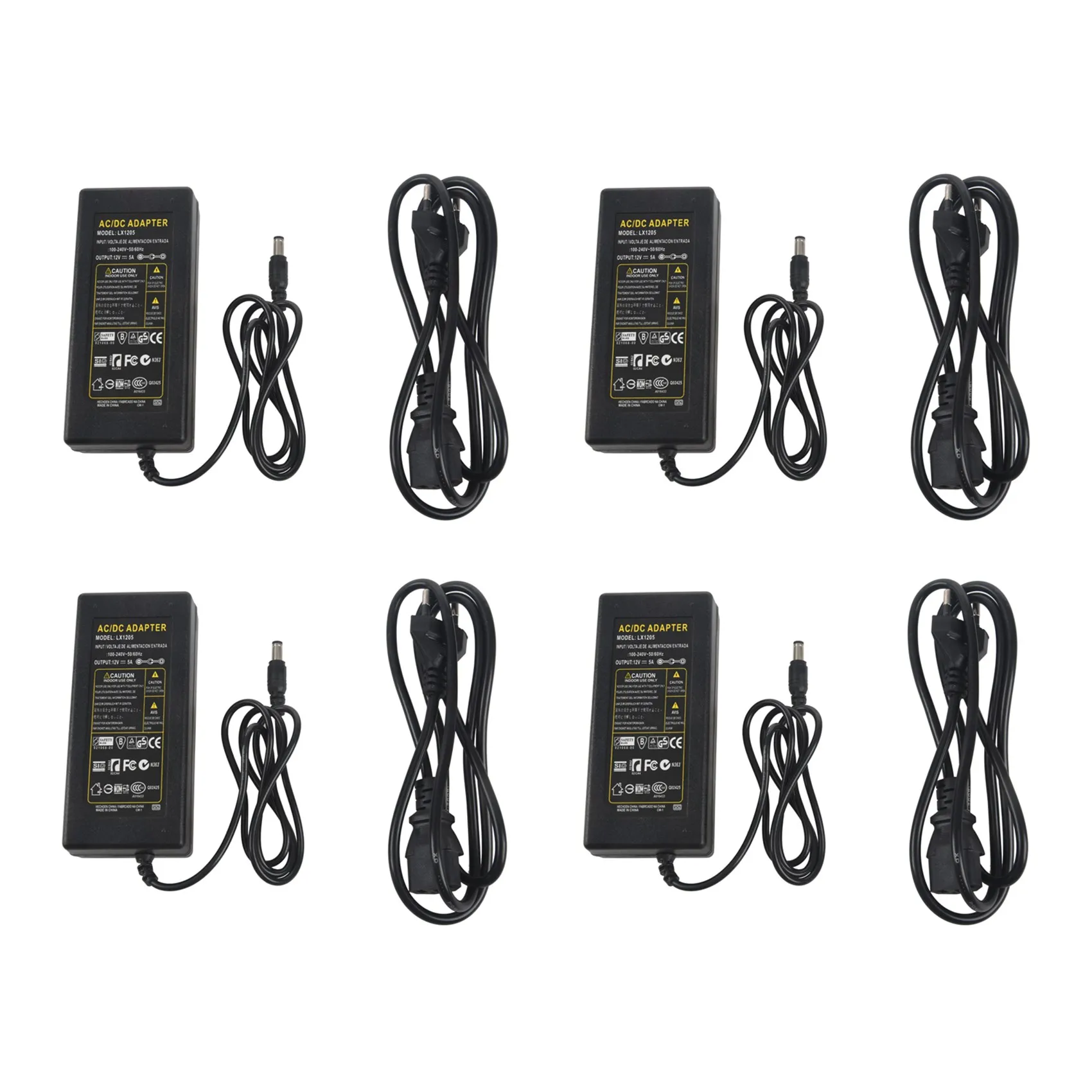 ABLQ 4X 12V 5A 60W محول التيار الكهربائي لشريط إضاءة LED RGB SMD 3528 5050 #4