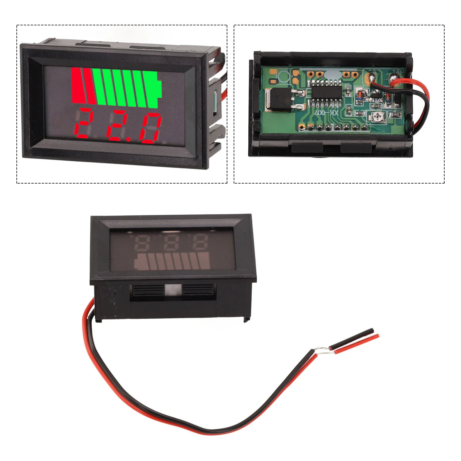 12-72V Car Battery Charge Indicator Lithium Battery Capacity Meter Digital Display Battery Tester Power Tools Accessories