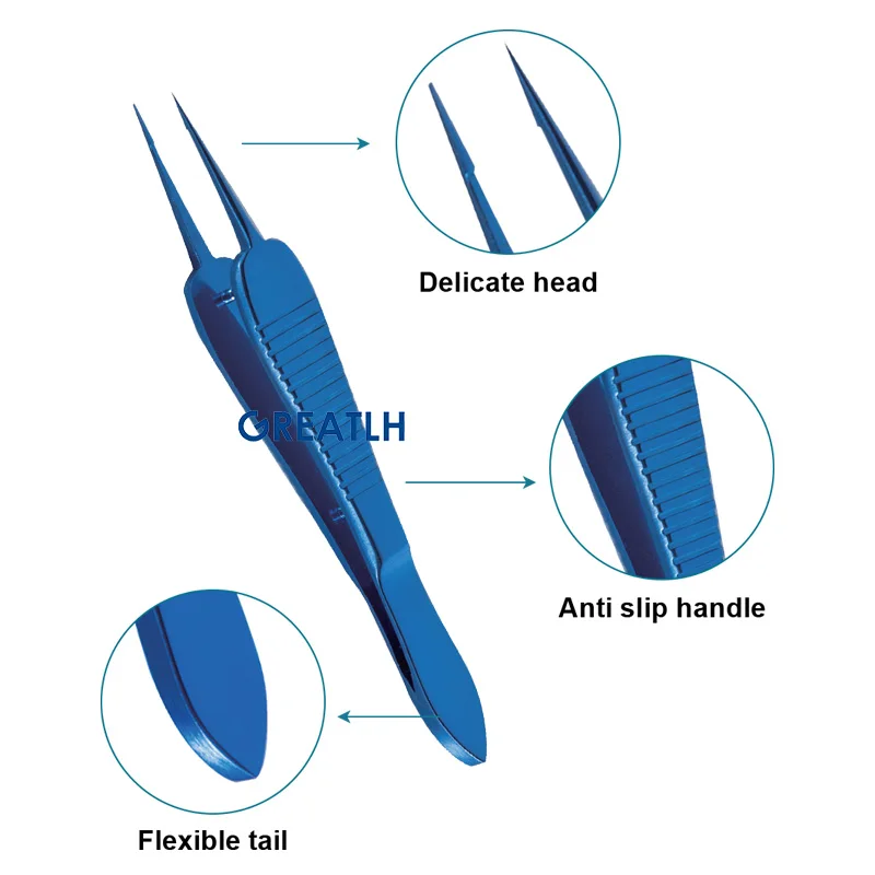 Titanium Alloy Castroviejo Suturing Forceps Ophthalmic Tweezers with Tying Platform Ophthalmic Surgical Tool