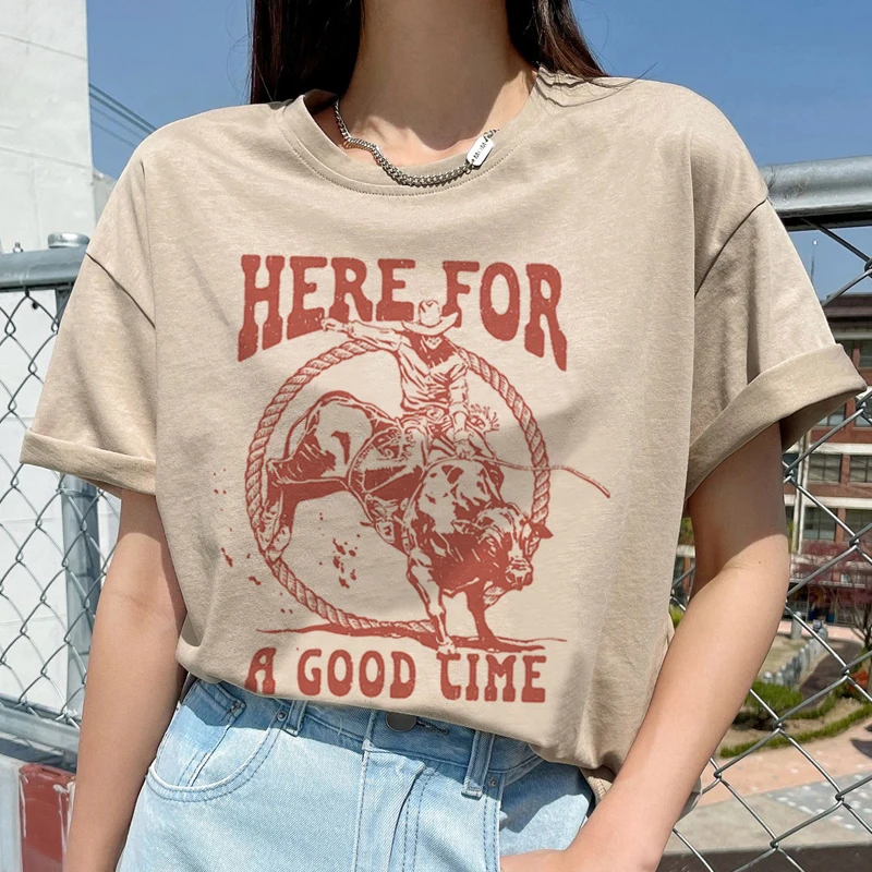 

Cowboy Rodeo Retro Western Graphic T-Shirts For Women Cute Country Music T Shirt Hippie Funny Tshirt Cowgirl Vintage Boho Tops