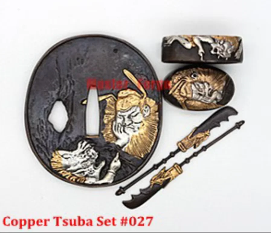 

Качественный набор аксессуаров для японских катан, тачи, вакирази: позолоченные и посеребренные медные элементы, включая цуку, цуба, фучи, кашиари, менуки.