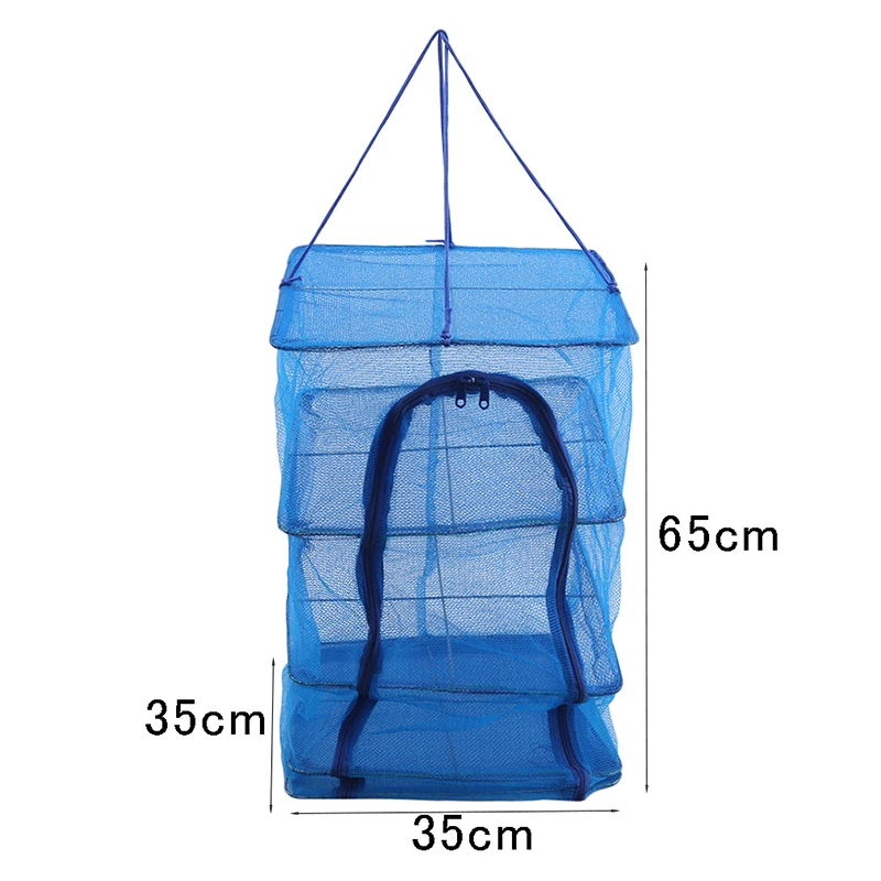 4 Layers Drying Fishing Net Foldable Hanging Vegetable Fish Dishes Dryer Bag Hanger Fish Fishing Flowers Buds Plants Organizer