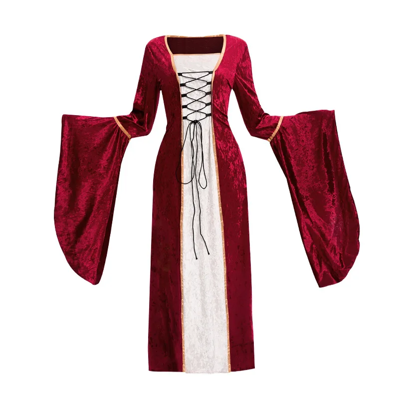 Medieval Renaissance Long Gown Queen Adult loween Stage Performance Costume Vintage Court Dr Ele Women's Faion