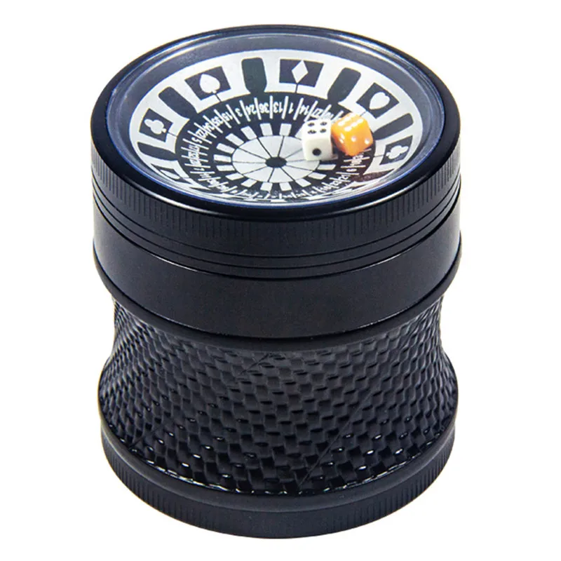 63mm diameter zinc alloy four layer sieve cover waist metal tobacco grinder cigarette set