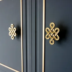 Brass China Knot Single Hole Knobs for Furniture New Chinese Style Cabinet Knobs and Handles Drawer Knobs Furniture Fittings