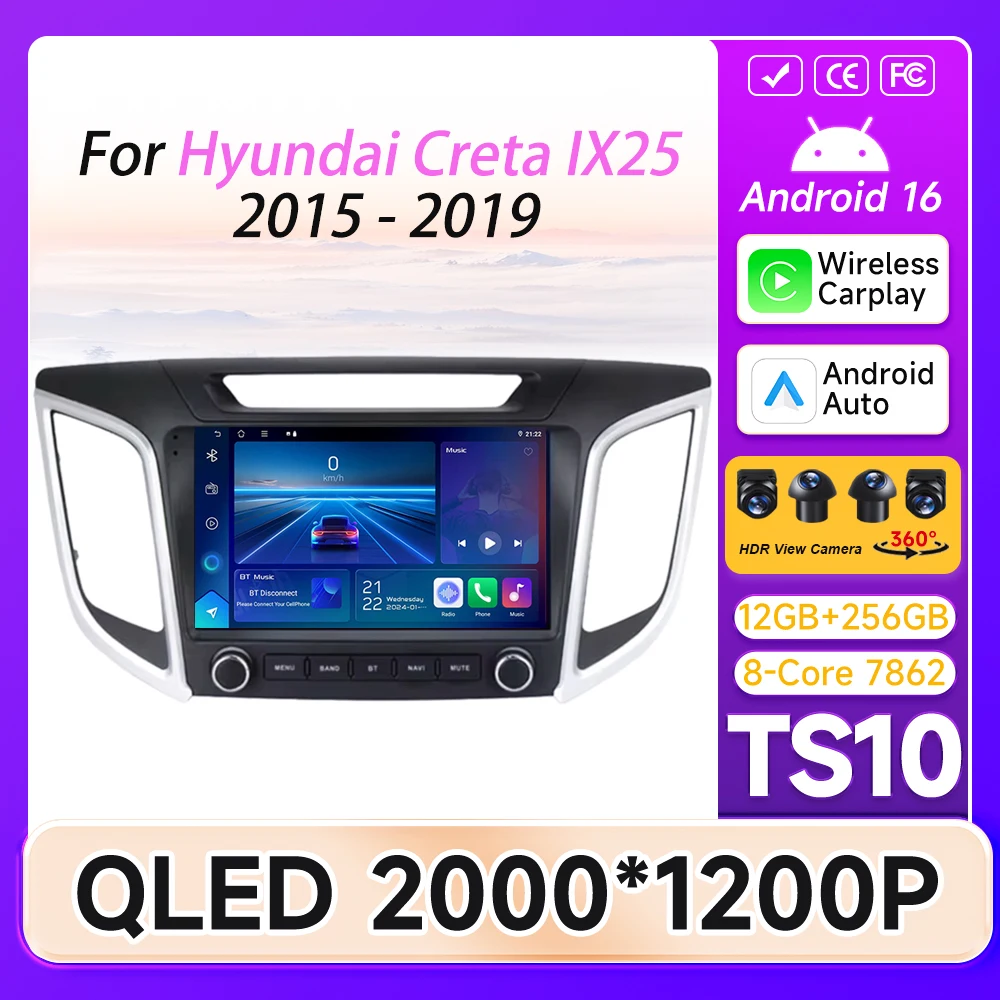 Carplay For Hyundai Creta IX25 2015 - 2019 GPS Navigation Car Radio Automotive Multimedia Car Intelligent Systems Screen No 2din
