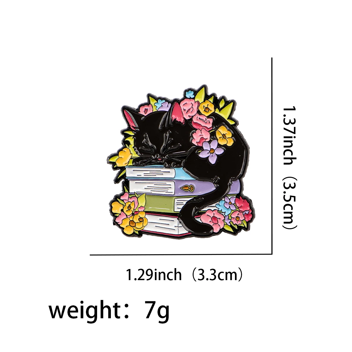 Cute Black Cat Enamel Pin Lapel Pin Book Brooches For Women Clothing Decoration Metal Pins Backpack Hat Badge Accessories Gift