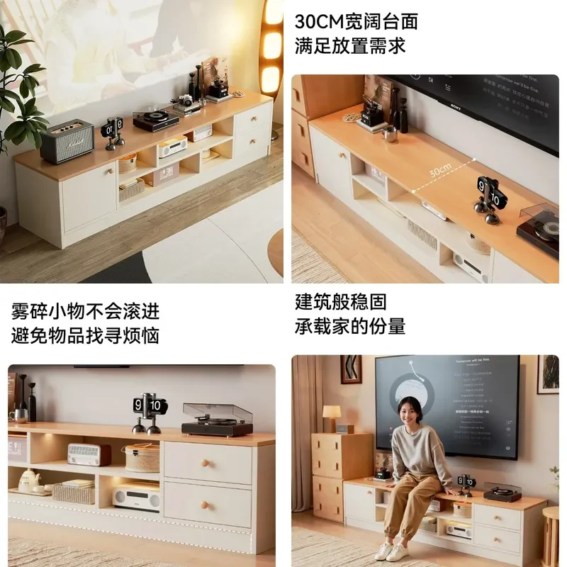 Modern Minimalist TV Stand Floor Media Console Storage Unit for Living Room Apartment Home Entertainment Center Display Shelf