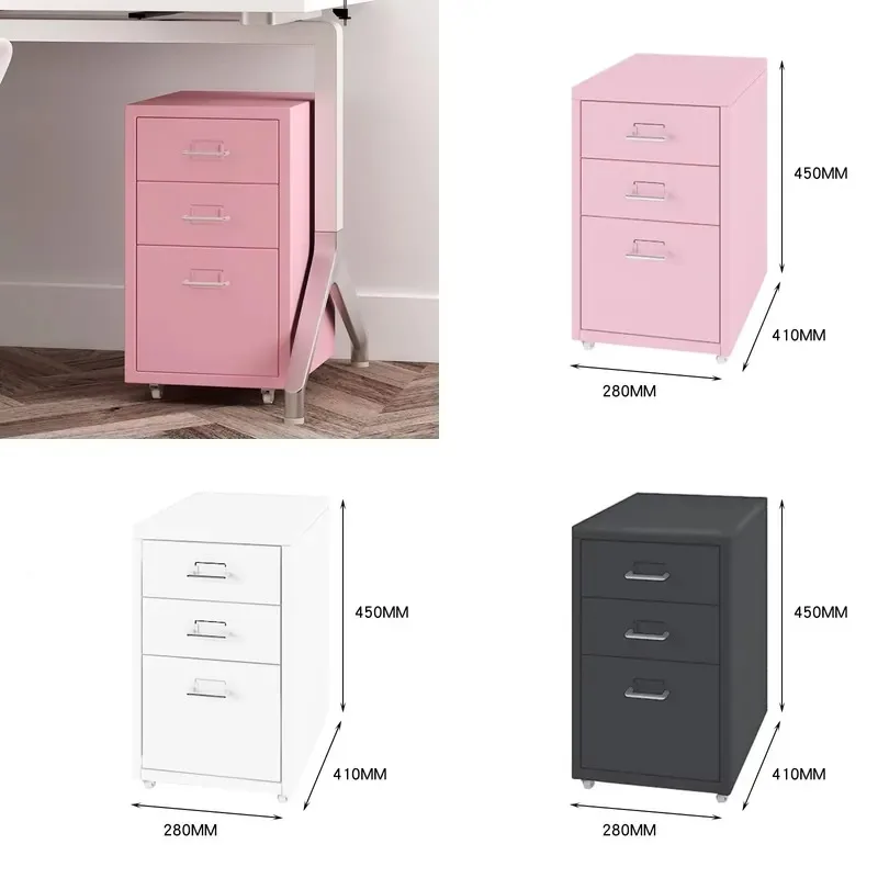 Multi-layer Metal File Cabinet Desk Drawer Removable Locker