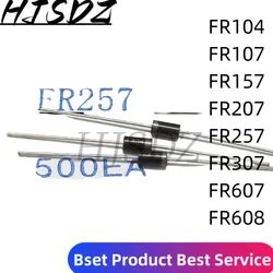 20 Piezas Fast Recovery Diode FR104, FR107, FR157, FR207, FR257, FR307, FR607, FR608, DO-15