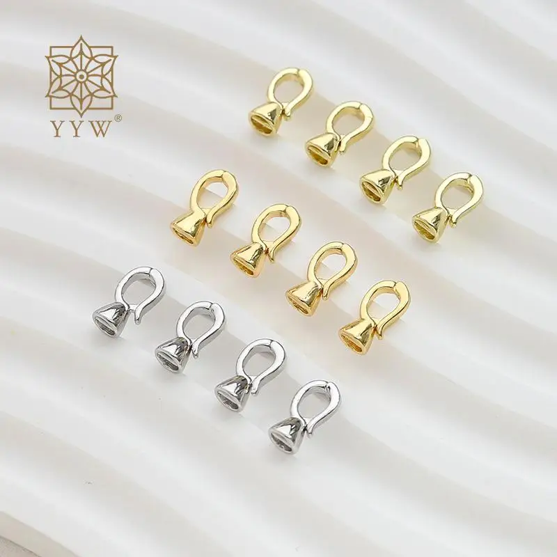 

Cheap 20pcs Slide Lock Bracelets Connector End Buckle Hook Silver 14k/18k Gold Jewelry Fit Necklace Chain Rhodium End Clasp