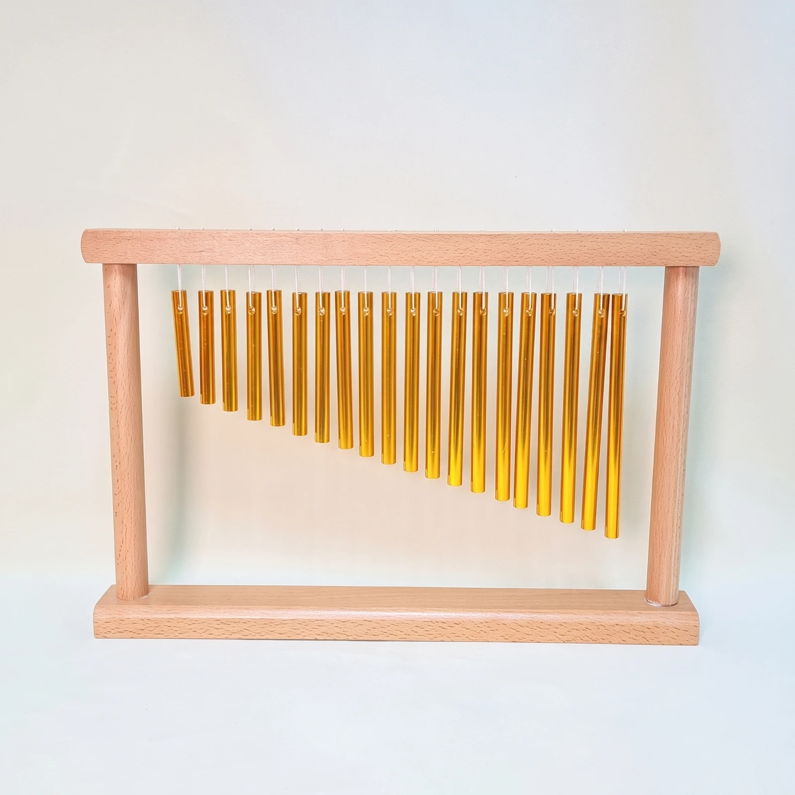Tabletop Bar Chime Resonant Desktop Chime with 20 Tubes Percussion Instrument Gold-Colored Portable for Meditation Practitioners