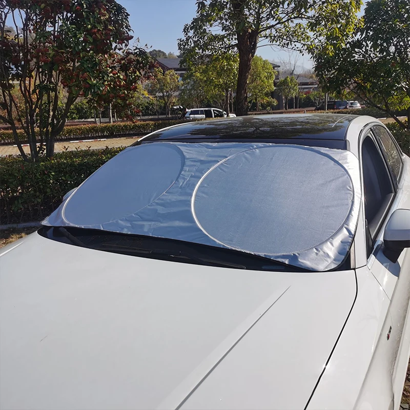 Summer Car Front Sunshade The New Double Ring Folding Sunshade Provides Thermal Protection Blocks UV Rays And Easy Storage