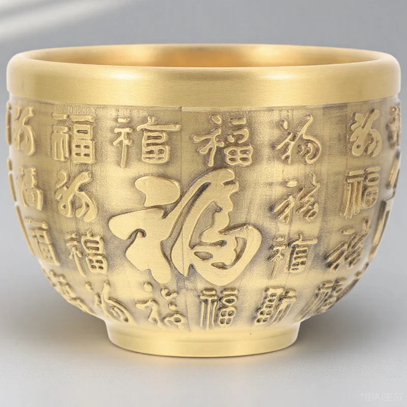 

Gold Brass Treasure Basin Fortune Wealth Bowl Desktop Decoration Chinese Bowl Home Tabletop Adornment Office Ornament