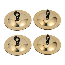 2 Pairs Teaching Aids Bronze Finger Cymbal Mini Zills Copper Instruments Cymbals for Dancer Ball Party