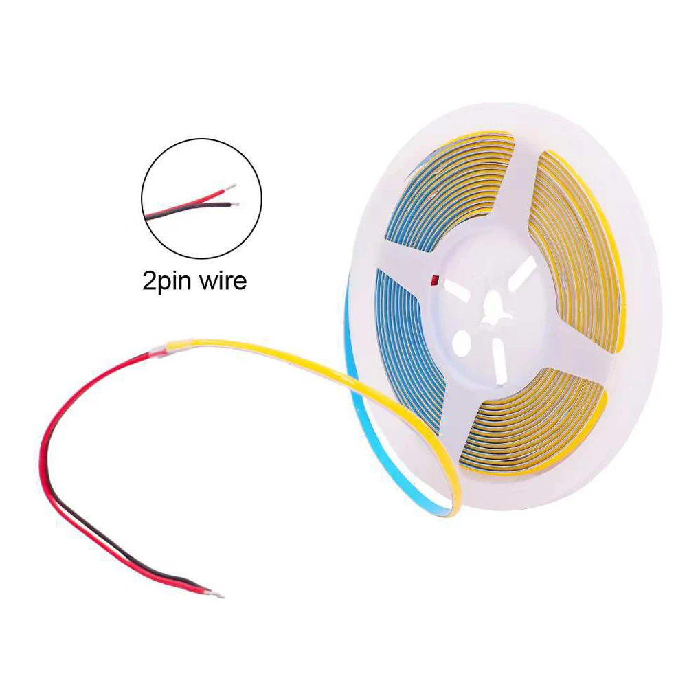 12 В 24 В COB Светодиодная лента 5 мм мягкая гибкая светодиодная лента FCOB 480 светодисветодиодный s/m Ra90 теплый холодный белый для декора освещения 5 м/рулон