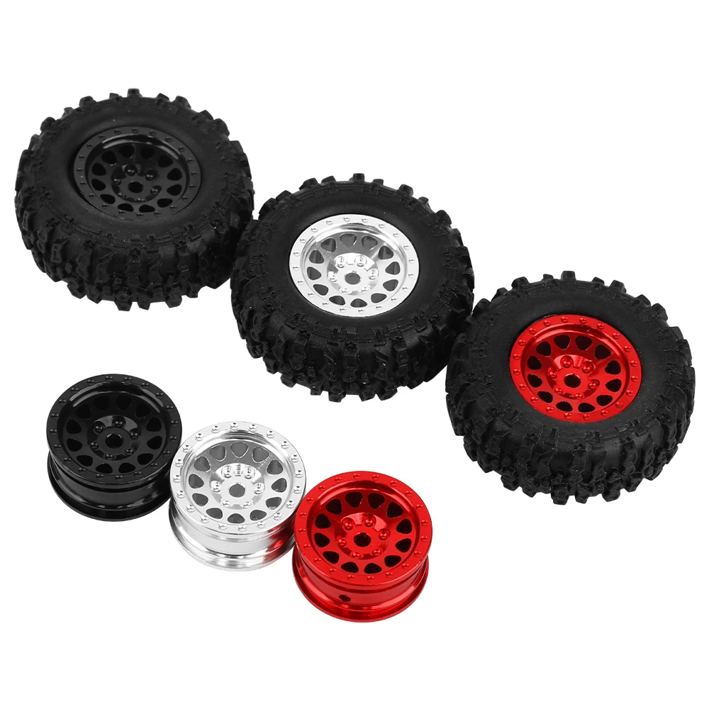 

Aluminum Alloy SCX30 Beadlock Wheel+Rubber Tires For RC Car Ford Bronco AXI-2048 Jeep Wrangler AXI-2261 Metal Accessories