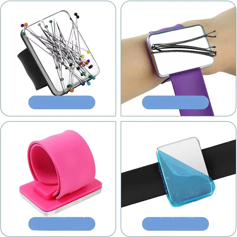 Silicone Magnetic Wrist Pincushion Portable Pin Holder for Sewing Essential Tool for Home Tailors And DIY Handcraft Enthusiasts