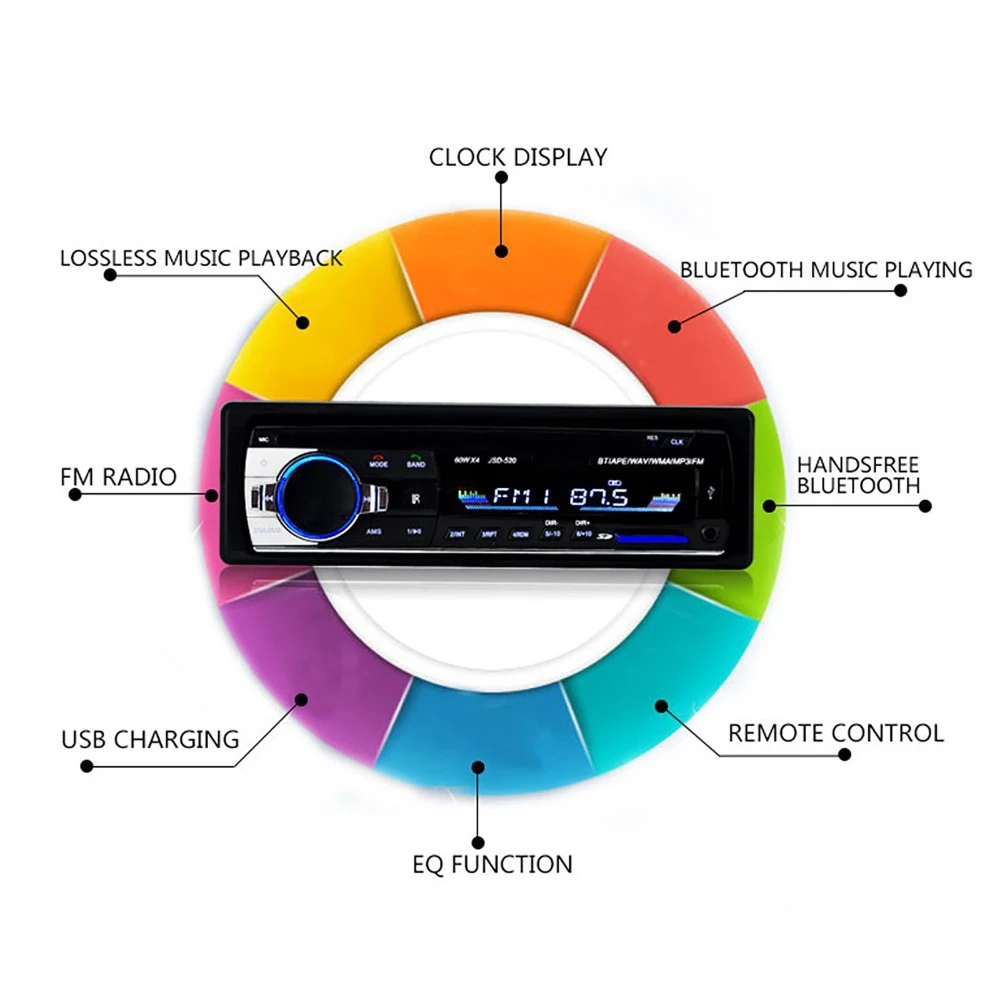 12/24V 60W Car MP3 Player Stereo bluetooth Audio Radio Car Truck Usb Bluetooth Handsfree Call Car USB Card Insert MP3 Radio Kit