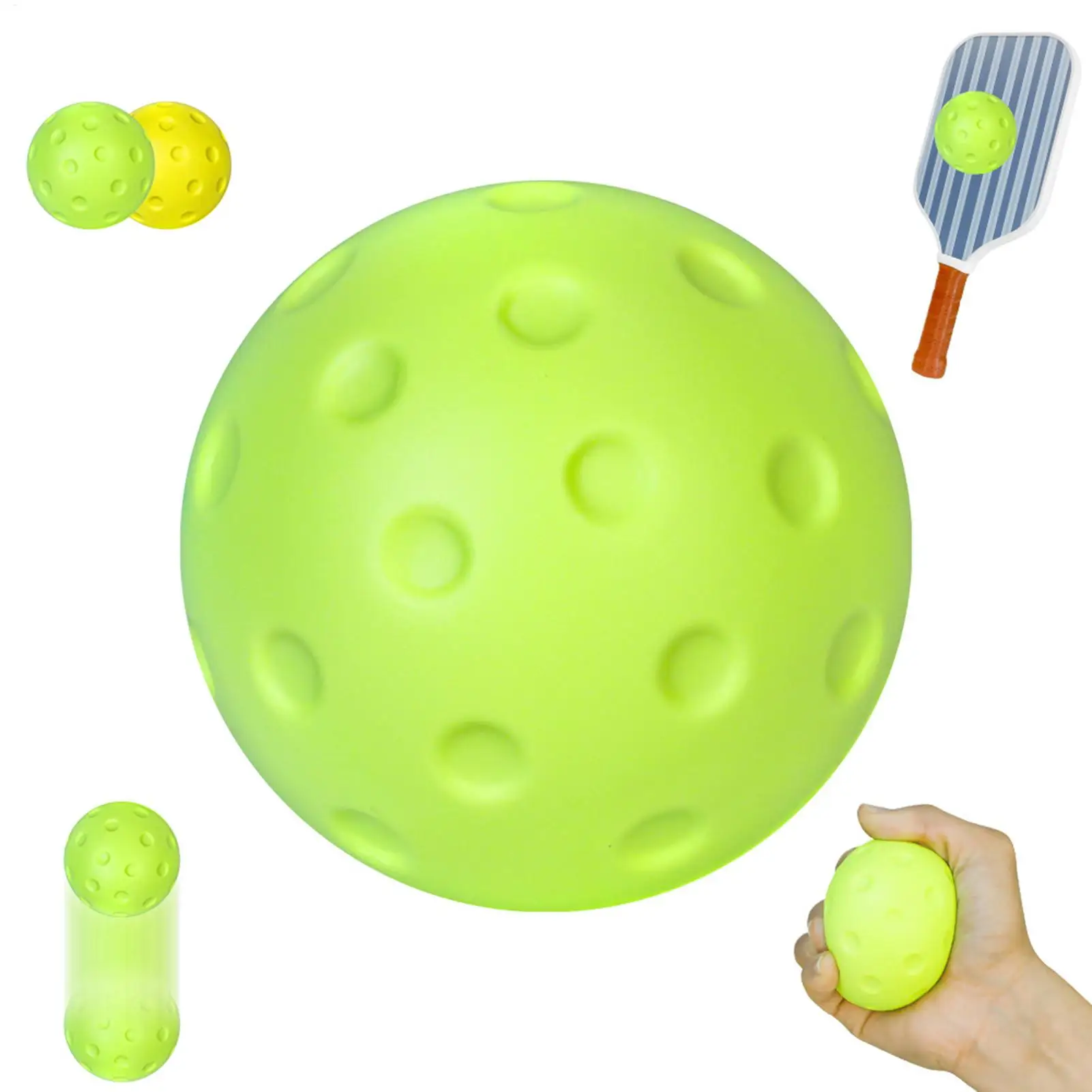 Silent Pickleball Training Ball Soft PU Foam Practice Pickleball High Bounce Resistance For Indoor Entertainment