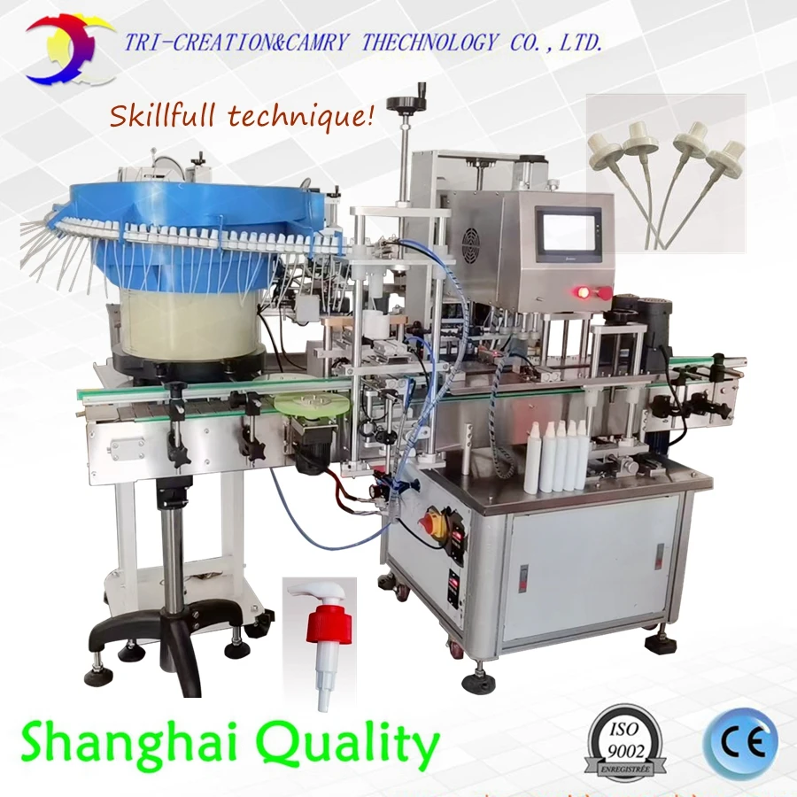 Pump cap scrwing machine, twisting machine for pump cap with bowl feeder