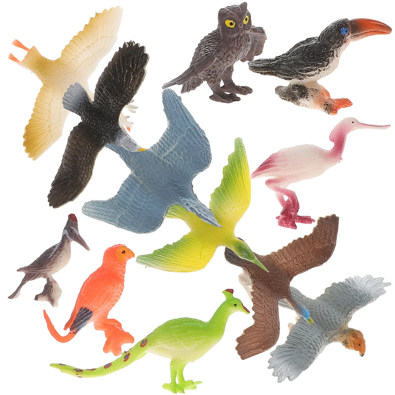 

12PCS Kids Educational Toy Flight Animal Model Wildlife Bird Figurine Set Plastic Animal Model Pretend Play Birthday Party Games