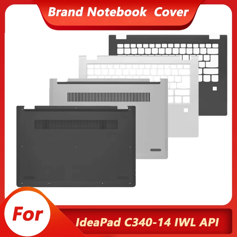 

New For IdeaPad Flex-14IWL C340-14 C340-14IWL C340-14API C340-14IML Laptop Palmest Upper Top Cover Lower Bottom Case