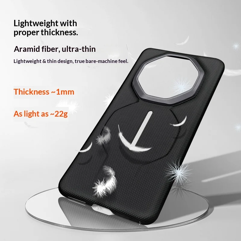 100% Genuine 1500D Kevlar aramid fiber Phone Case For Huawei Mate X6 X5 X3 rotating bracket Magnetic Fall prevention back Cover view 5