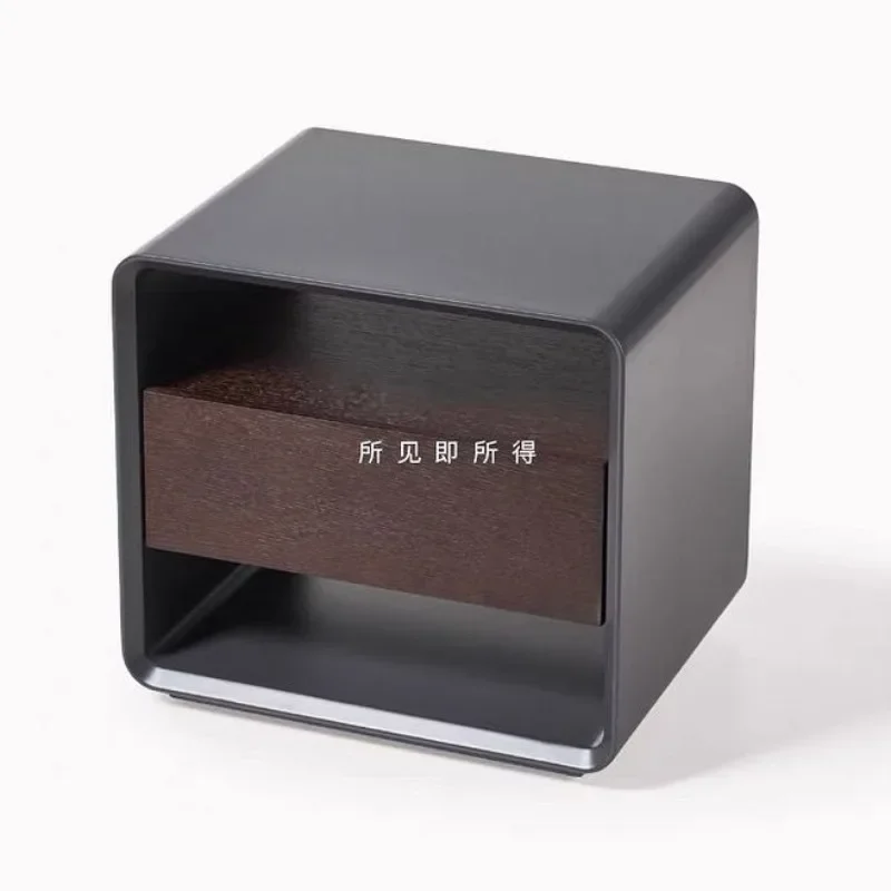 Italian minimalist bedside table, premium bedroom light luxury bedside table
