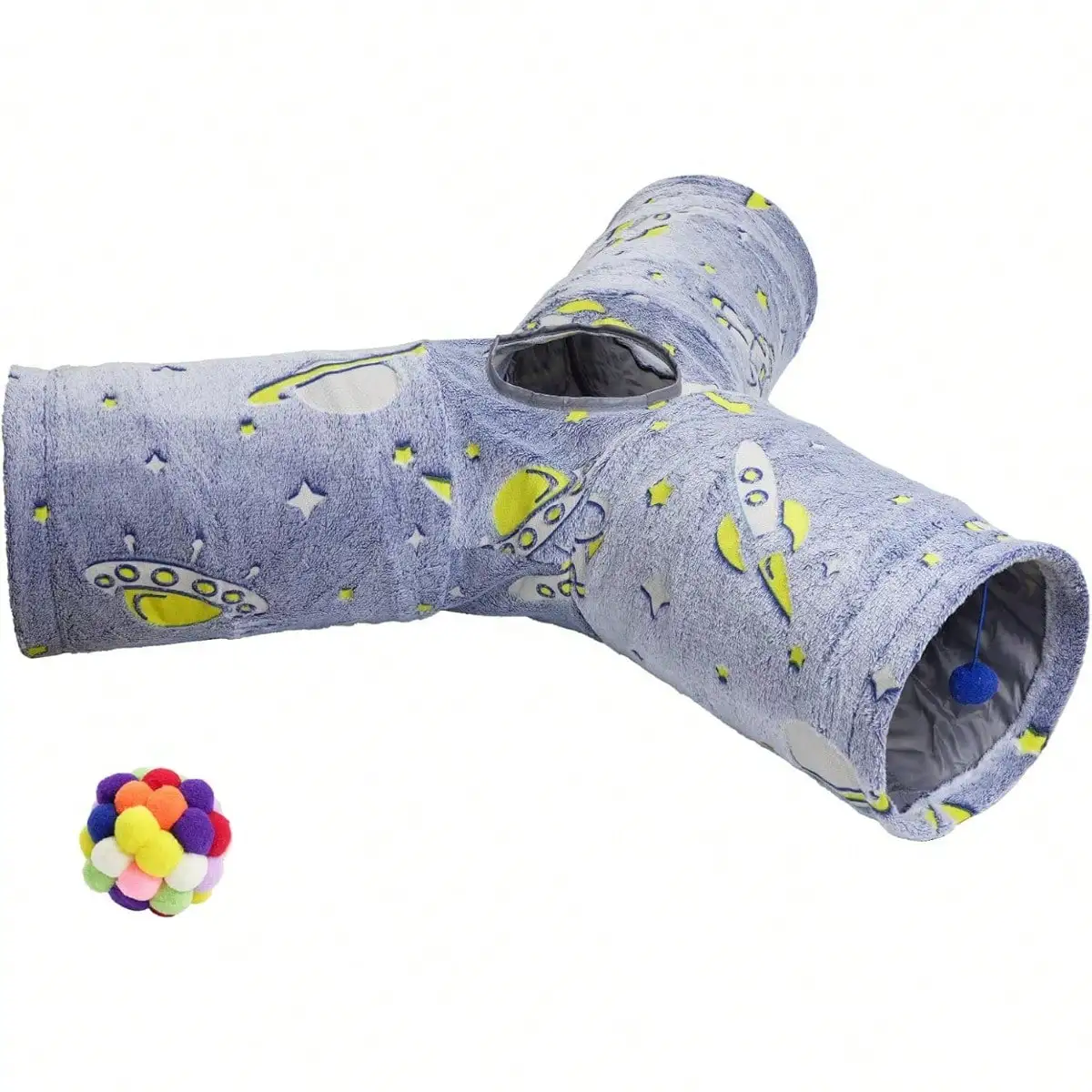 

Central Mat, Under Christmas Tree Soft Fluffy Plush Collapsible Multi-Combinations Cat Donut Bed For