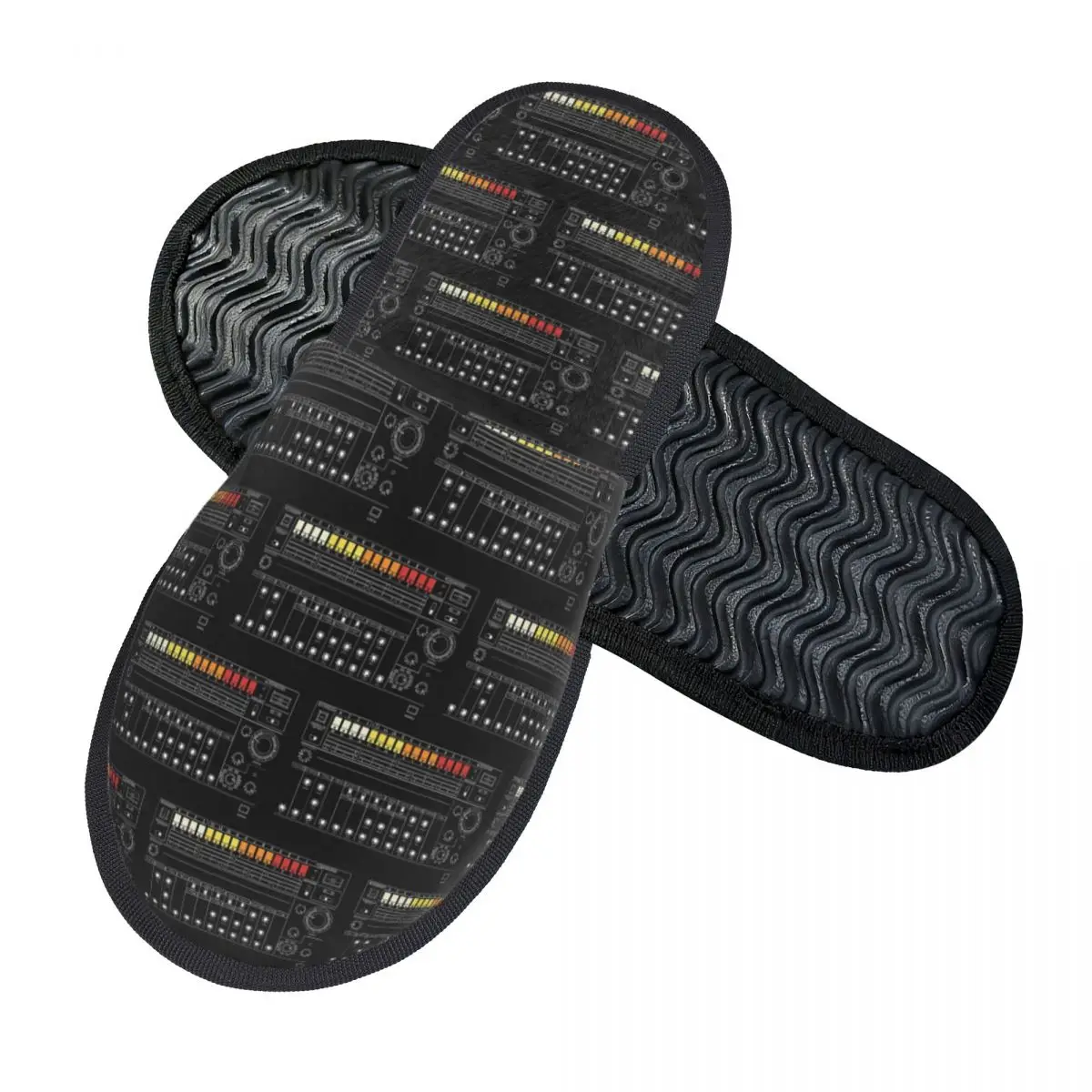 Custom 808 Vintage Drum Machine For Electronic Musician Slippers Memory Foam Warm Soft Women House Slipper Indoor Comfy Shoes