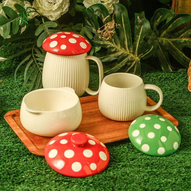 300ml Mushroom Shaped Ceramic Mug Cute Office Drinking Glass For Women Good-Looking Milk Water Coffee Mug Cup Dropshipping