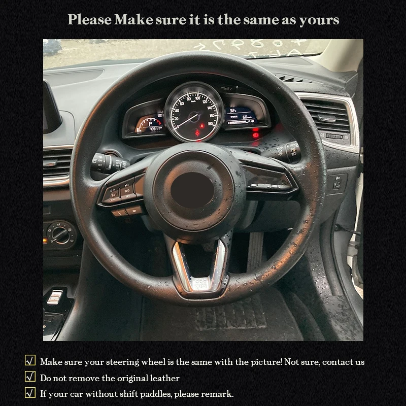 Custom Car Braid Steering Wheel Cover for Mazda 3 Axela 2017 Mazda 6 Atenza 2017 2018 CX-5 CX5 2017 Mazda Steering Wheel Covers