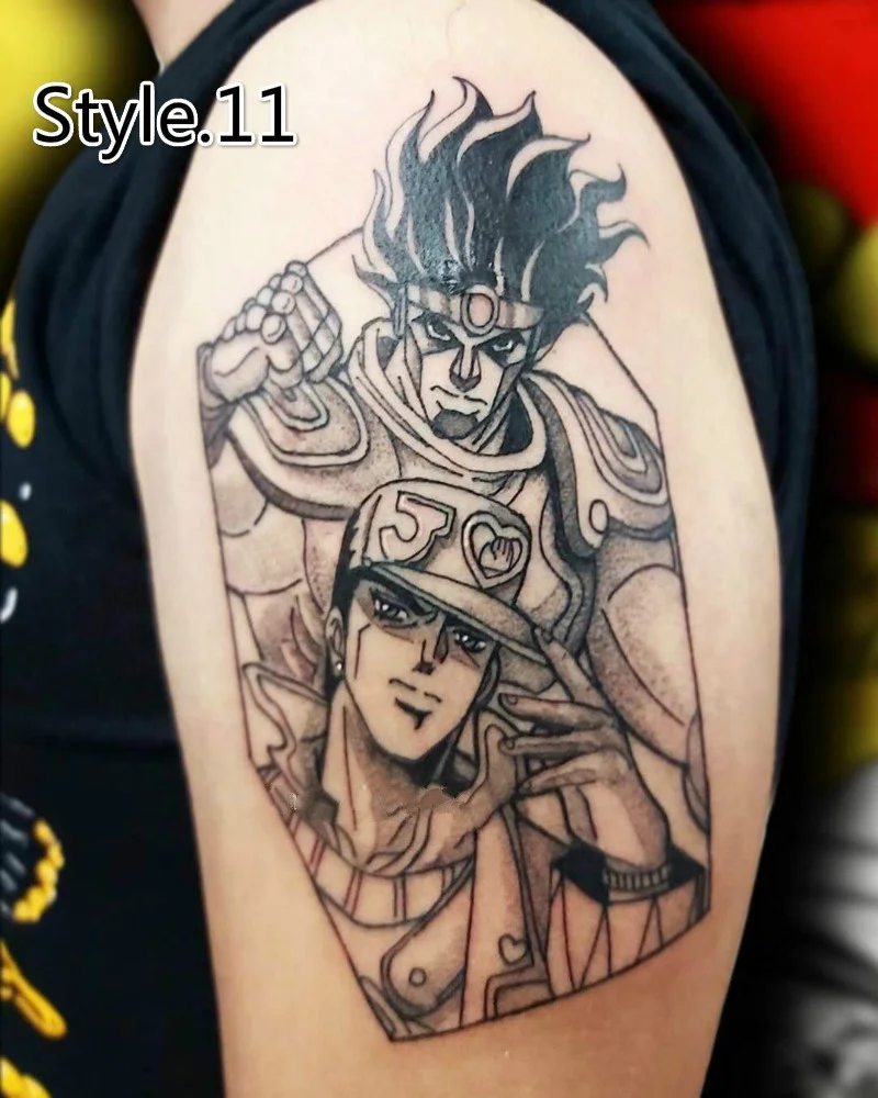 Anime JoJo's Bizarre Adventure Stone Ocean Temporary Tattoos Cartoon JOLYNE Jotaro Body Art Decal Waterproof Fake Tattoo Sticker