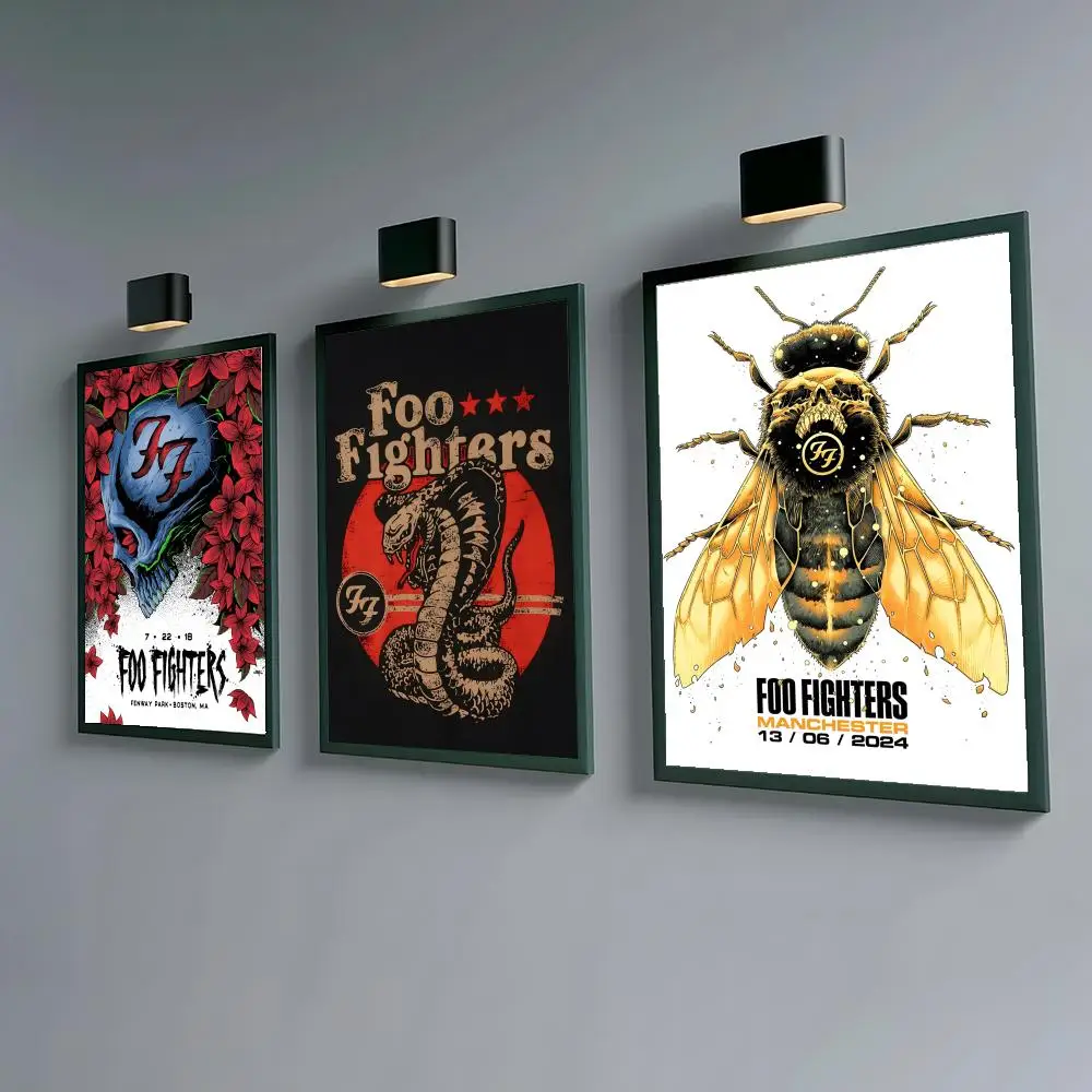 F-Foo F-Fighters Band Poster Waterproof Peel & Stick Wall Sticker Self Adhesive Art Decor For Living Room Bedroom