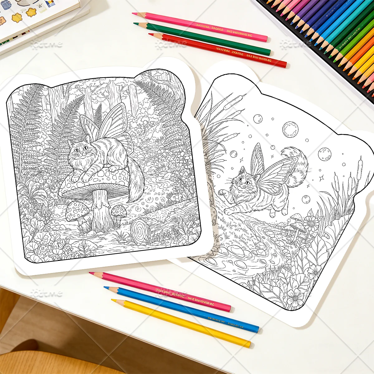 FAIRY CATS Malbuch für Erwachsene: Niedliche, gemütliche Tagesaktivitäten, unregelmäßige Muster zur Entspannung (Cozy Spaces Coloring) – Detail 6