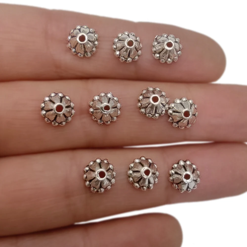 

100pcs Dots Cone End Caps Bead Cap 7.5mm Antique Silver Jewelry Findings Components for DIY Bracelets, Necklaces, Earrings L1027