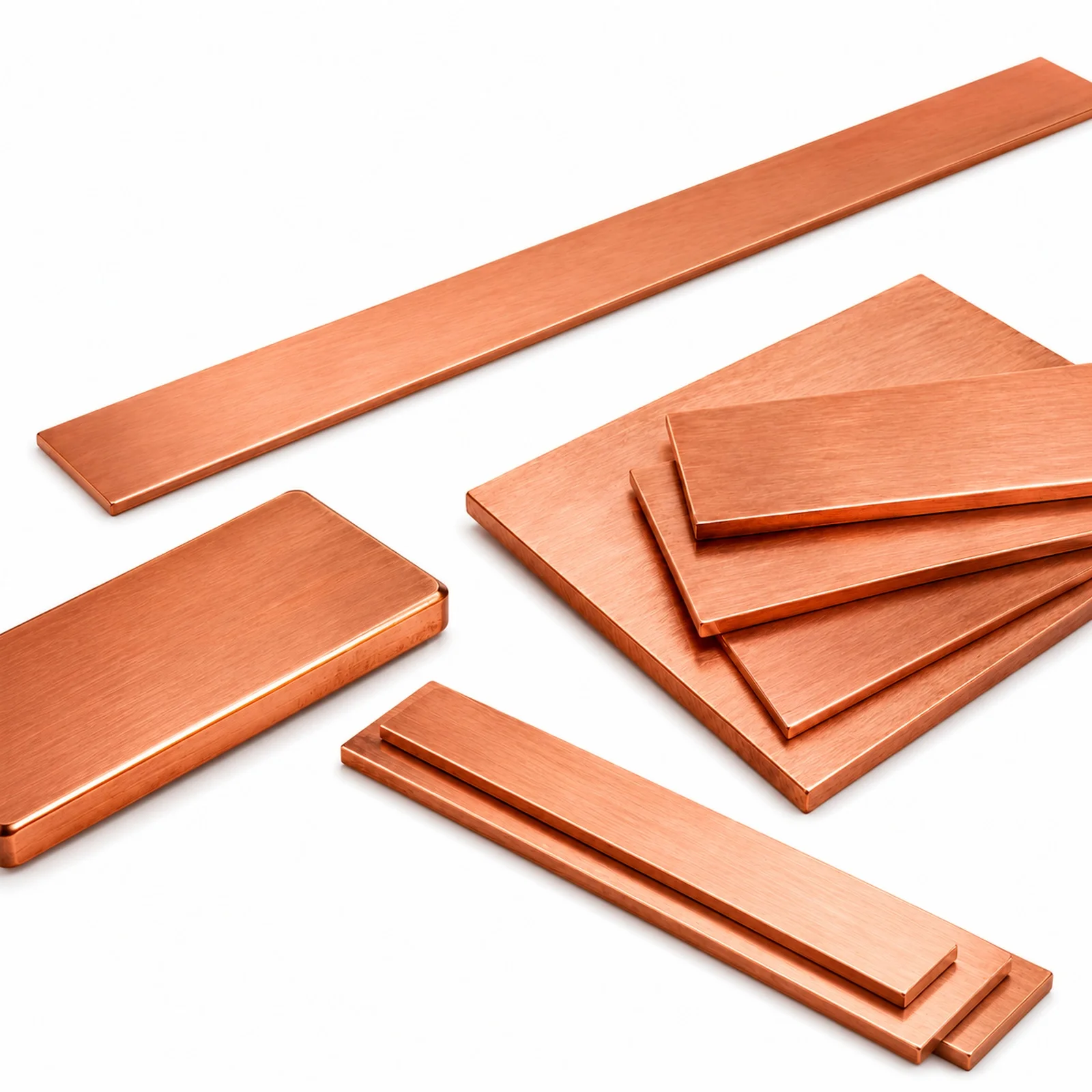 1pcs Pure Red Coppers Flat Metal Plate Coppers Flat Bar Thickness 1/1.5/2/3/4/5/6/8mm Length 100/250 mm Coppers Bus Bar