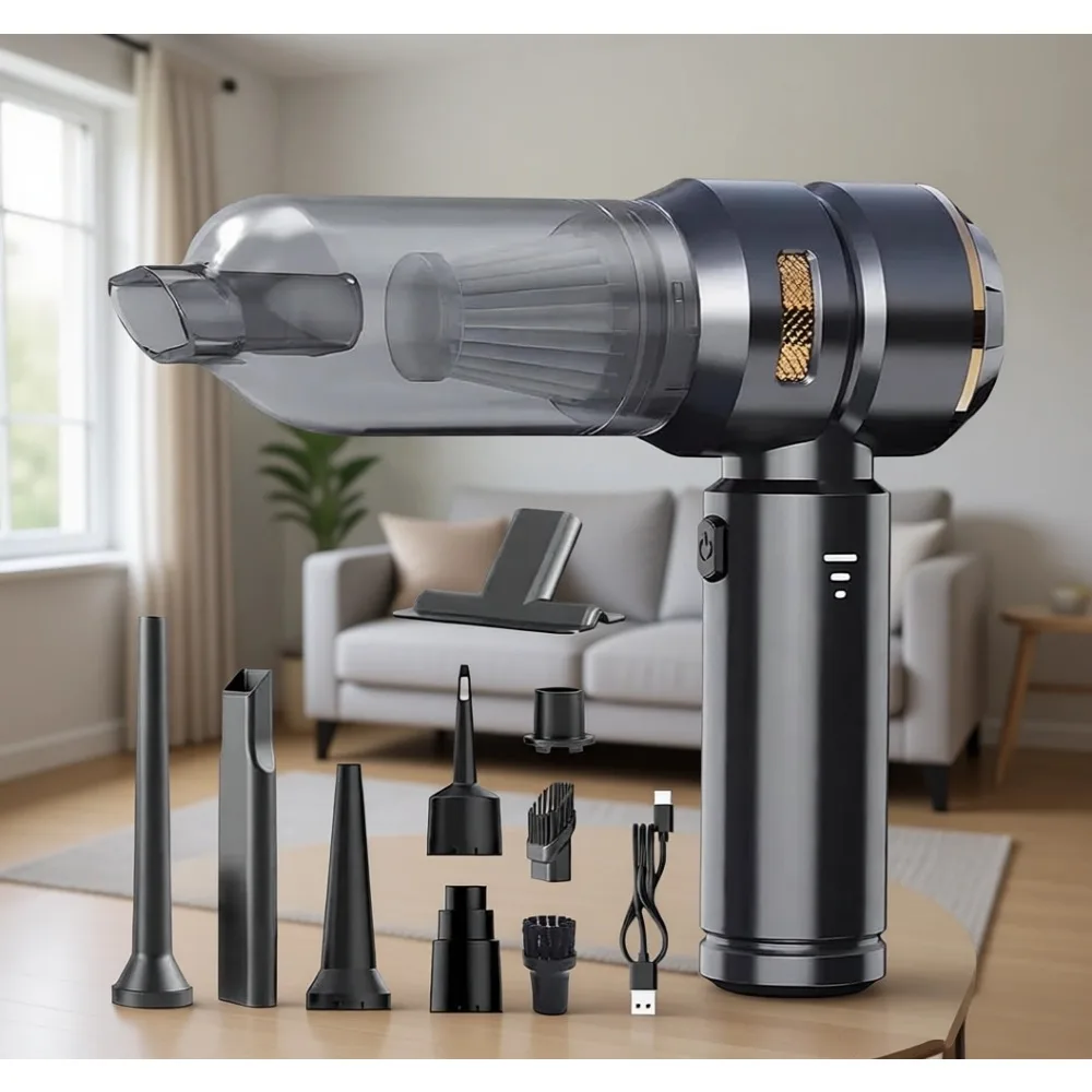 

Мощный беспроводной ручной пылесос 4-в-1 с силой всасывания 22000 Па, портативный, перезаряжаемый, для автомобиля, с функциями воздуходувки и насоса