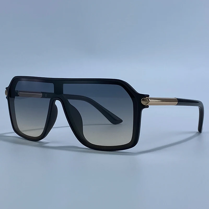 Vintage Übergroße Einteilige Schild-Sonnenbrille für Herren 2026 Luxusmarke Metallrahmen Outdoor-Sonnenbrille für Männer Trendige Schattierungen – Detail 15